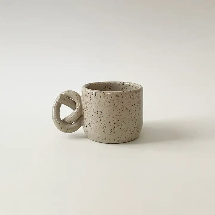 Handmade Ceramic Knot Handle Espresso Cup