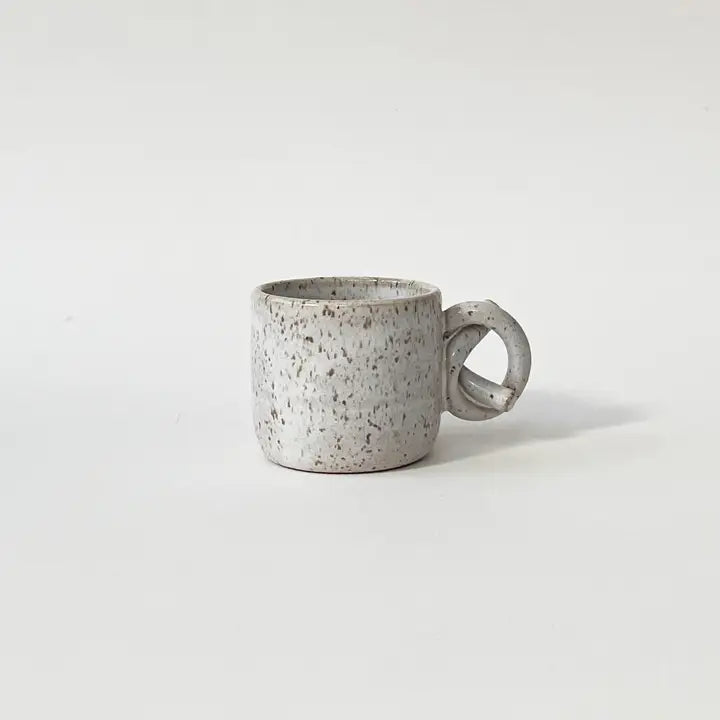 Handmade Ceramic Knot Handle Espresso Cup