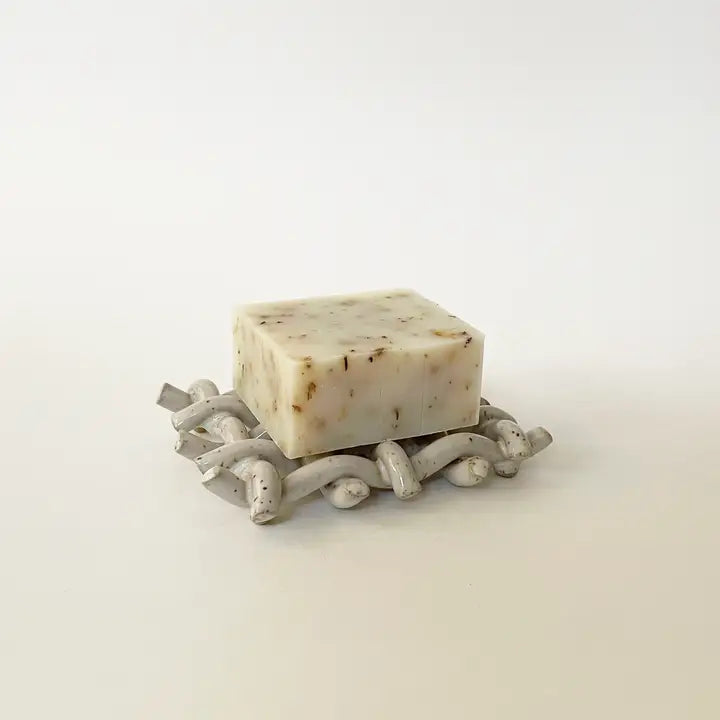 Handmade Ceramic Woven Lattice Soap Dish/ Sponge Holder