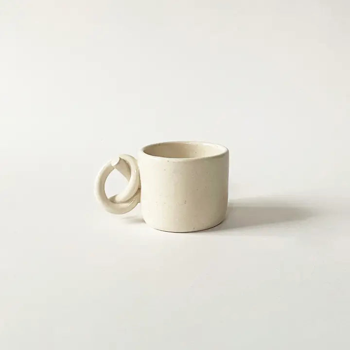 Handmade Ceramic Knot Handle Espresso Cup