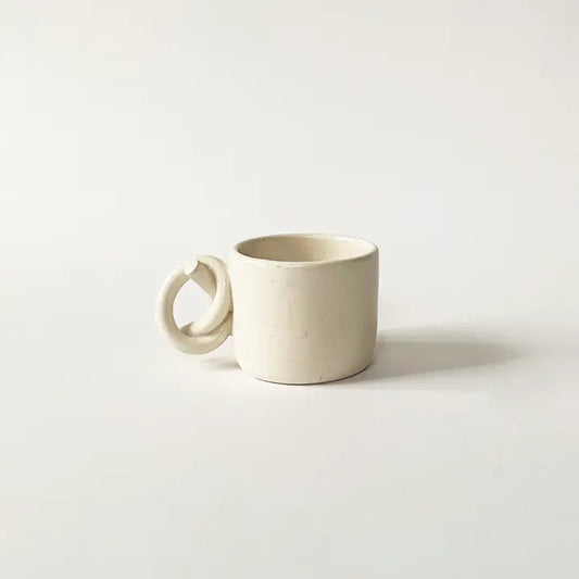 Handmade Ceramic Knot Handle Espresso Cup
