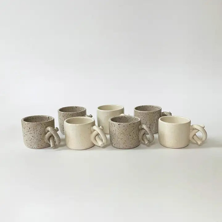 Handmade Ceramic Knot Handle Espresso Cup