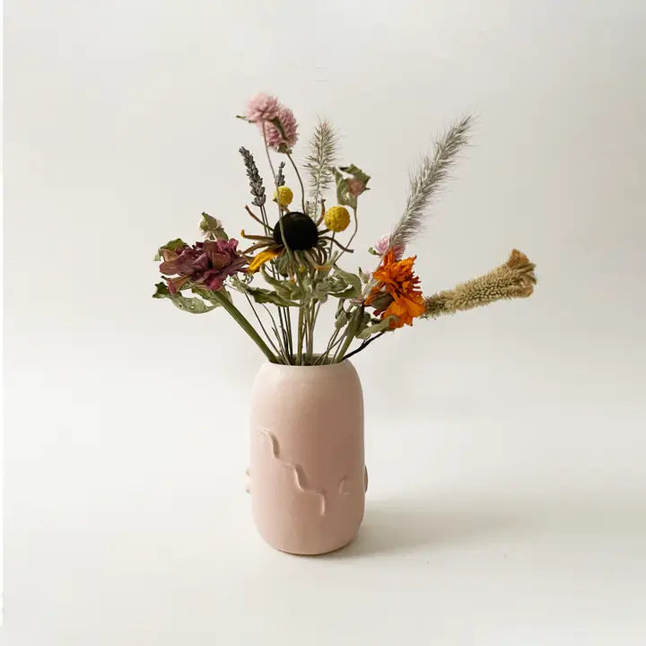 One of A Kind Handmade Ceramic Doodle Vase - Rustic
