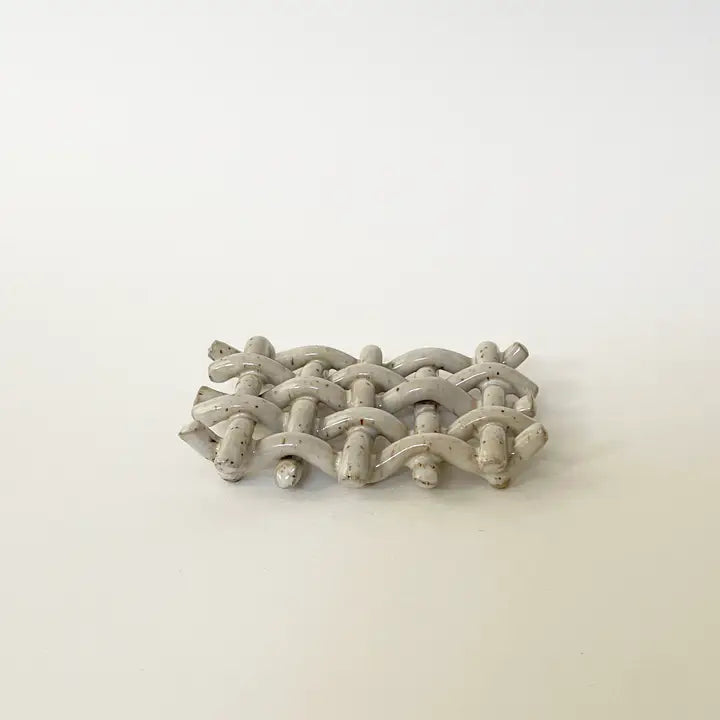 Handmade Ceramic Woven Lattice Soap Dish/ Sponge Holder